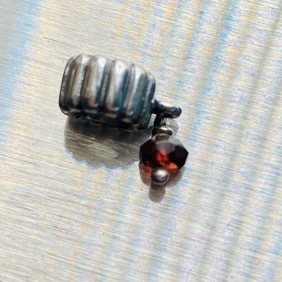 EUC Pandora 790166GR Sterling Silver Garnet January Birthstone Dangle - Picture 5 of 7